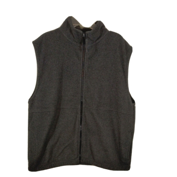 Sierra Pacific Outdoors Mens Gray Full Zip Sleeveless Fleece Vest Jacket - Picture 1 of 5